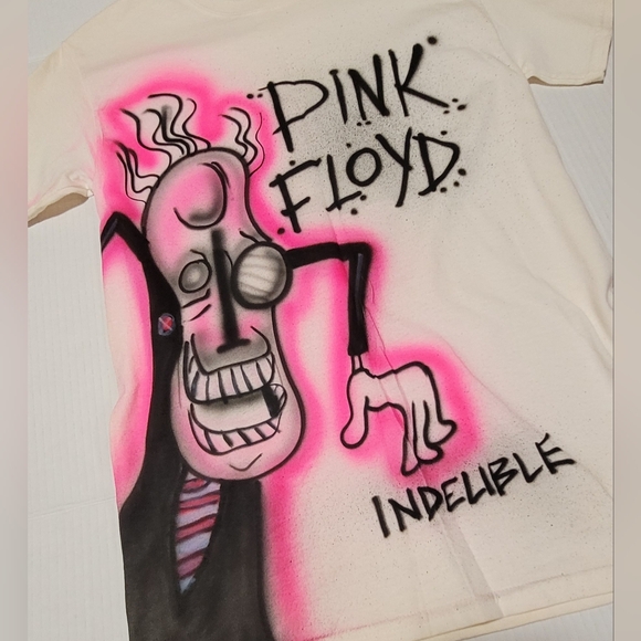 Pink Floyd ~ Vintage OOAK Air Brushed  Graphic T-Shirt - Picture 2 of 4